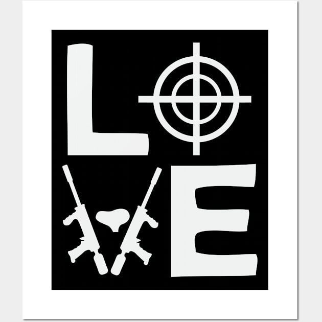 Paintball Love Target Aim Paint Gun CO2 Wall Art by DesignatedDesigner